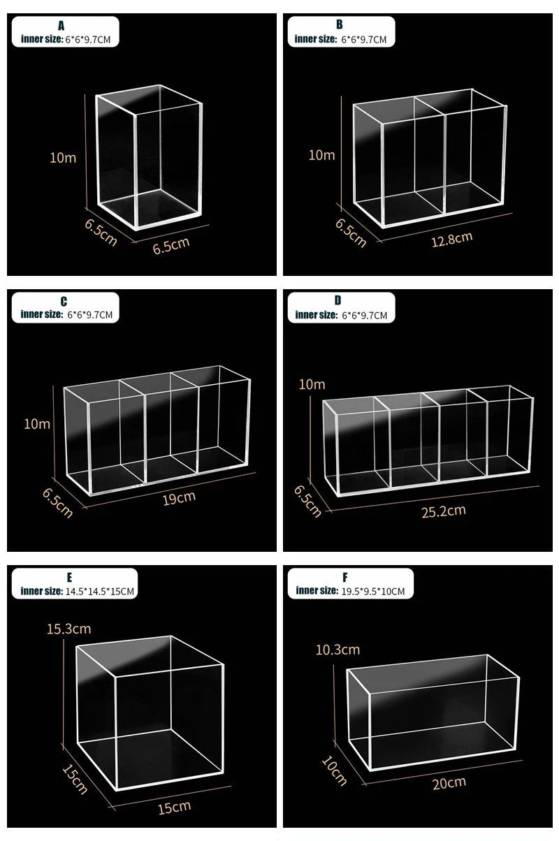 Aquarium Acrylic Fish Tank Betta Fish Display Rack Multi-grids Desktop Small Fish Tank Isolation Turtle Tank Miniature Landscape