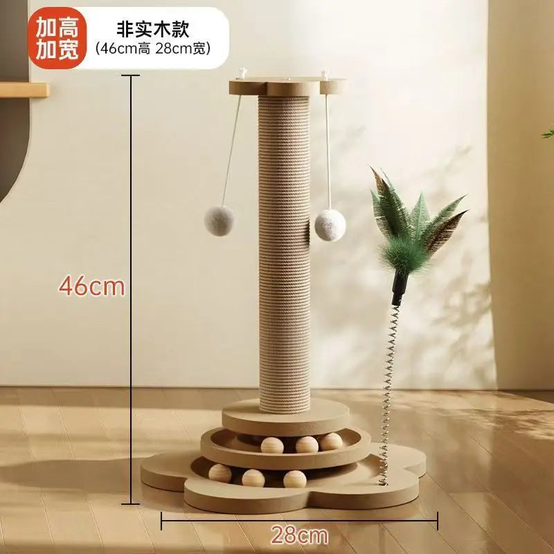 OUWO Cat Scratch Pole Cat Trees High Density Turntable Board Toy Cats Grab Column Climbing Frame Pet Supplies