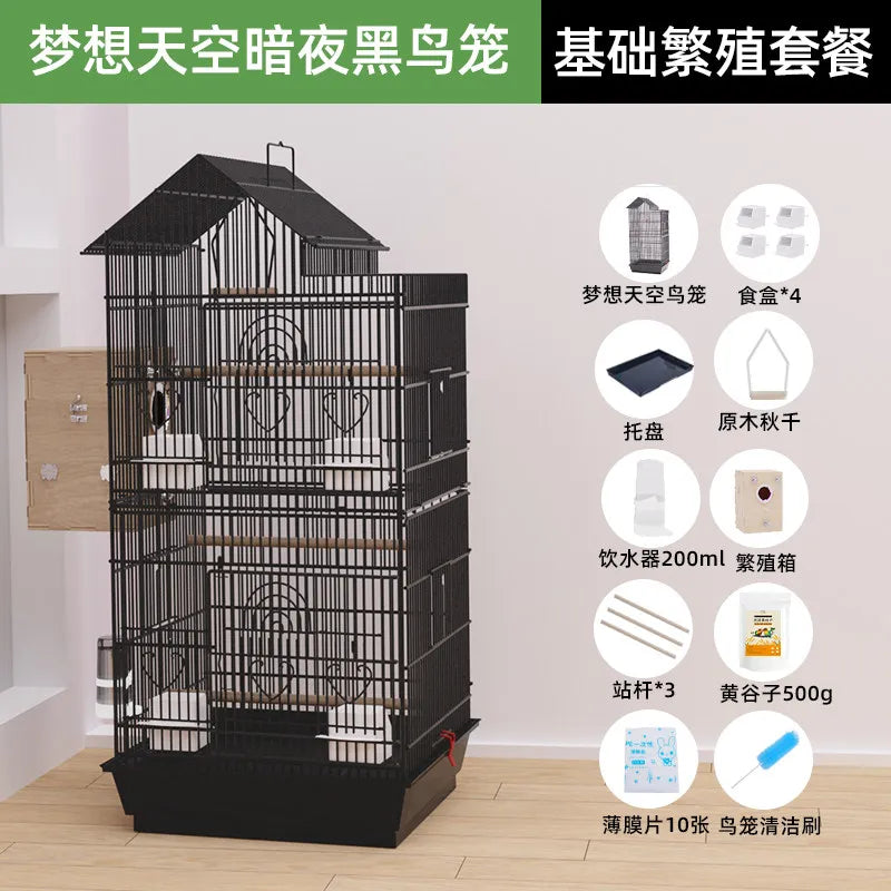 Luxury Goldfinch Flight Bird Cages With Stand Bird Cages Stainless Steel With Pedestal Toys Jaula Para Canarios Bird Supplies