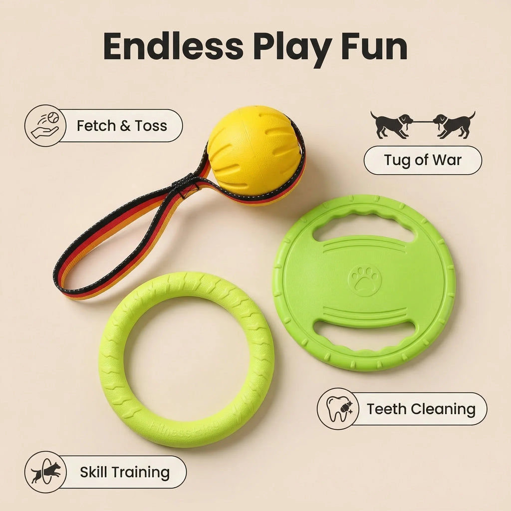 Dog Toys for Aggressive Chewers, 5-Piece Tough Dog Toy Set Durable Indestructible Interactive Chew Toys for Large Medium Small D