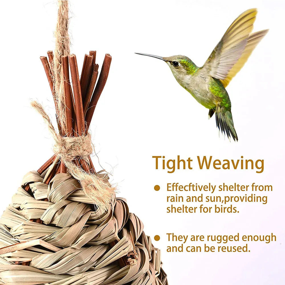 Various Styles Birdhouse Creative Unique Design Comfy Woven Natural Grass Bird Cage Outdoor Garden Window Hideaway Decoration