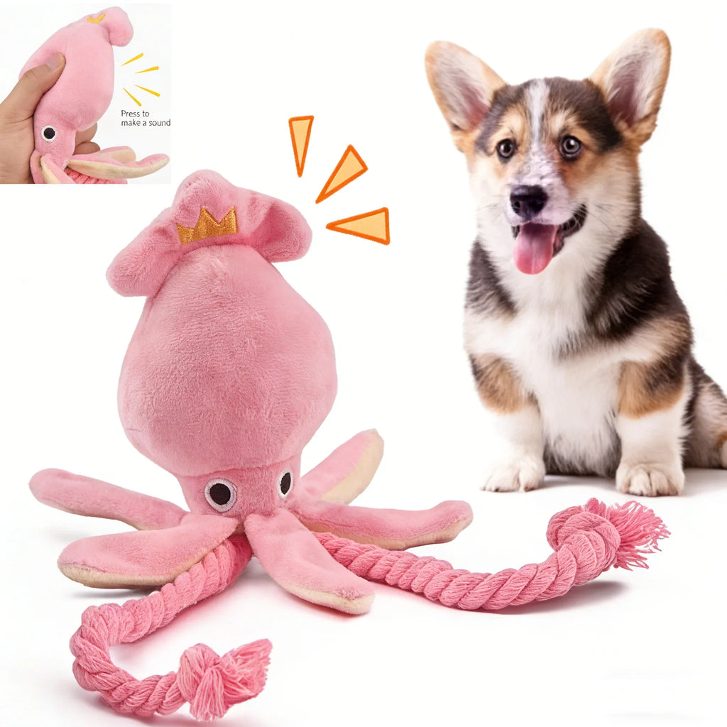 2026 NEWDog toys; cat toys; sound-emitting cotton rope octopus; durable chew toys for cleaning teeth; interactive pet toys.