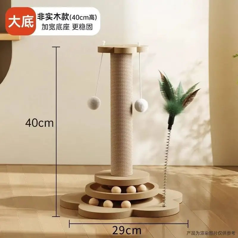 OUWO Cat Scratch Pole Cat Trees High Density Turntable Board Toy Cats Grab Column Climbing Frame Pet Supplies