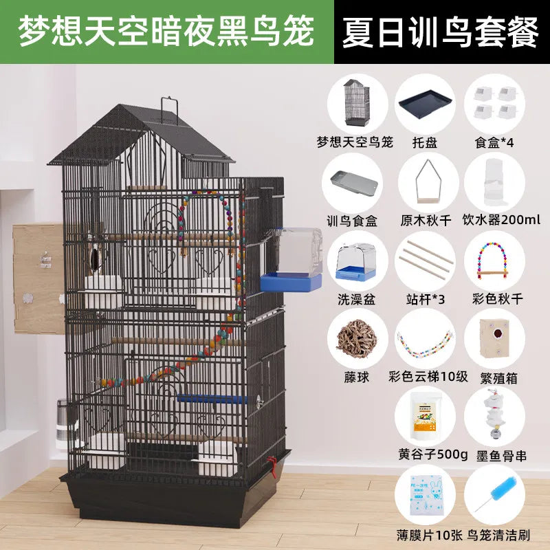 Luxury Goldfinch Flight Bird Cages With Stand Bird Cages Stainless Steel With Pedestal Toys Jaula Para Canarios Bird Supplies