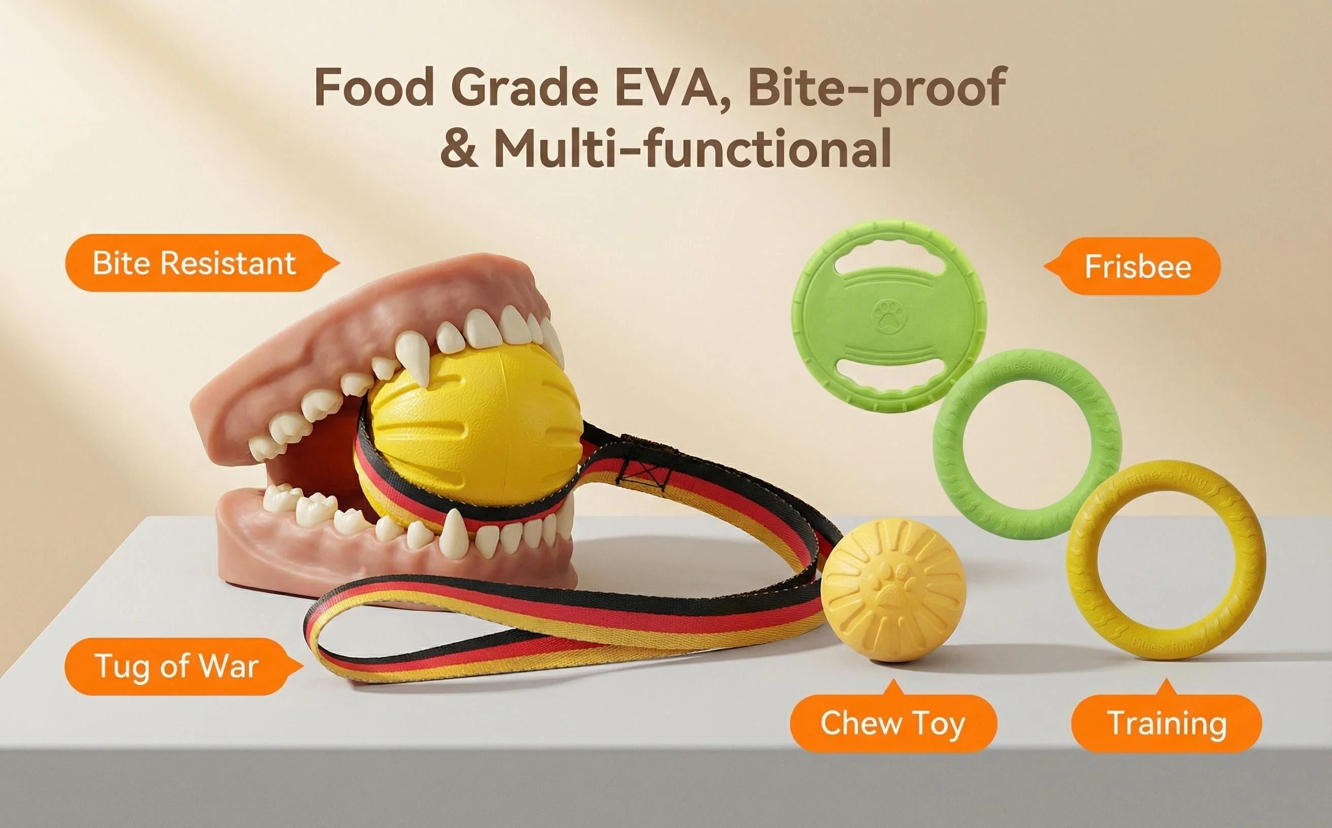 Dog Toys for Aggressive Chewers, 5-Piece Tough Dog Toy Set Durable Indestructible Interactive Chew Toys for Large Medium Small D