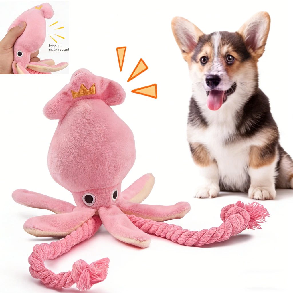 2026 NEWDog toys; cat toys; sound-emitting cotton rope octopus; durable chew toys for cleaning teeth; interactive pet toys.