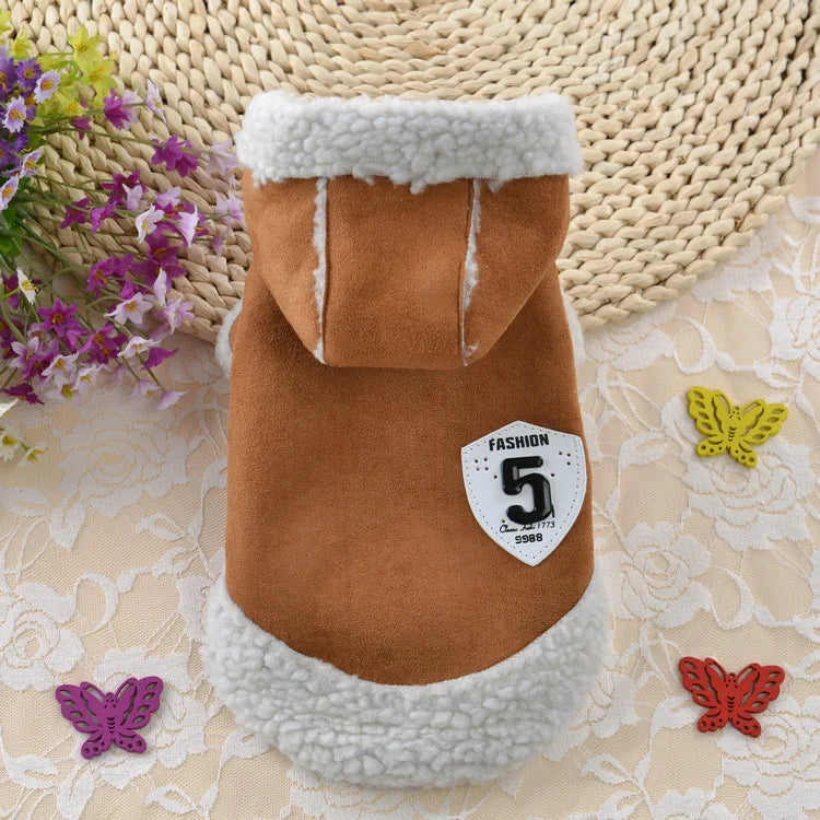 Dog Clothes Coat Small Dogs Luxury Jacket For Animal Winter Medium Dresses Soft Pet Clothing Designer Cute Motorcycle Style