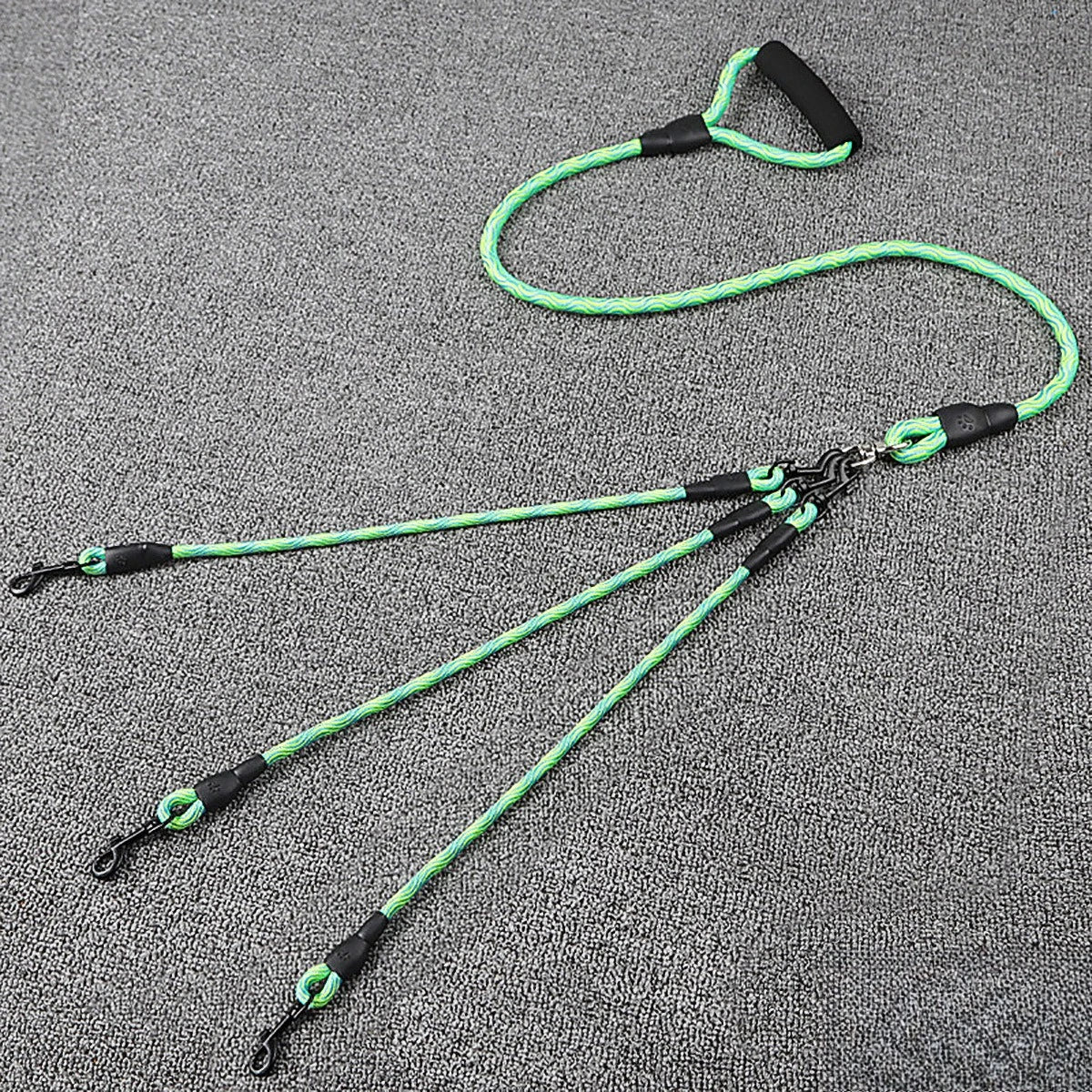 Double Head Dog Leash Wave Design Outdoor Walking Traction Rope for Pets
