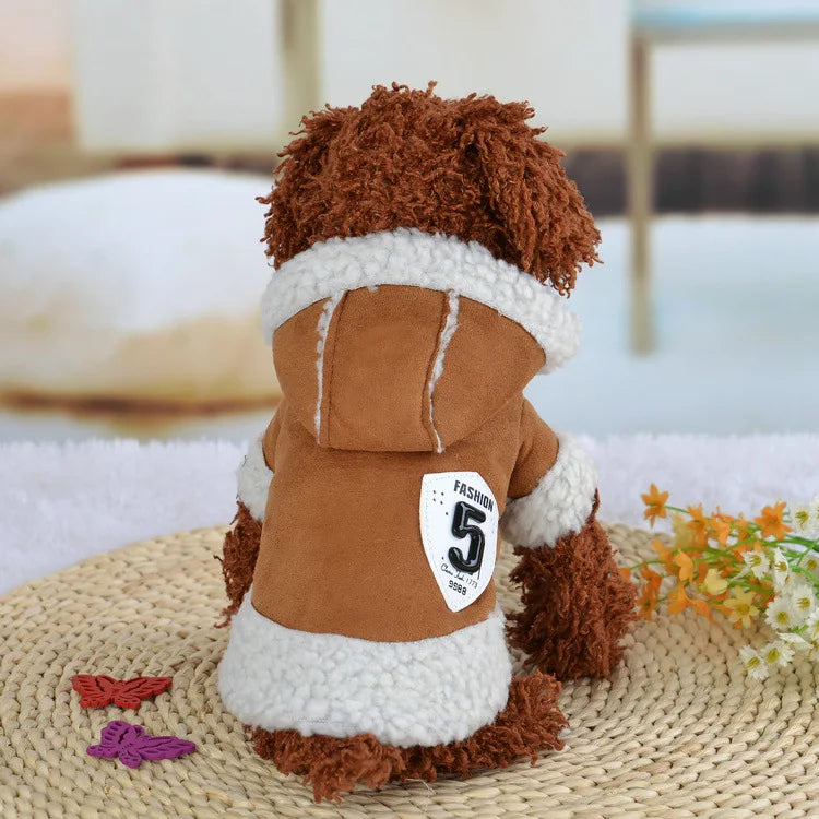 Dog Clothes Coat Small Dogs Luxury Jacket For Animal Winter Medium Dresses Soft Pet Clothing Designer Cute Motorcycle Style