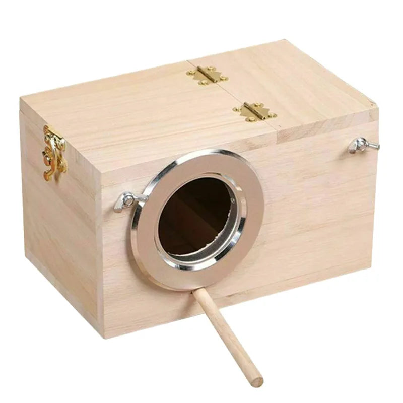 Wooden Bird Cage Nesting Box Breeding Hatching Nest for Parakeet Budgies Cocktail Finch Lovebird Parrot Birdhouse
