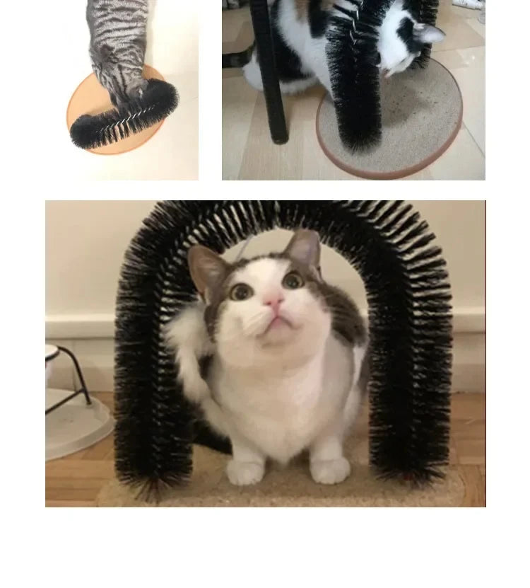Cat Arch Self Groomer Scratcher Toy Durable Scratching Board Massage Brush Self Entertaining Pet Supplies for Cats
