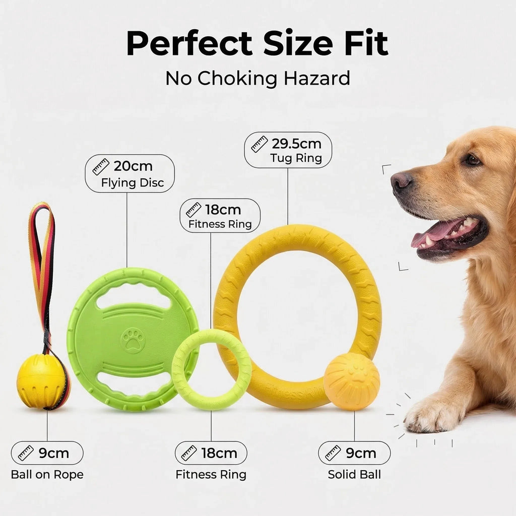 Dog Toys for Aggressive Chewers, 5-Piece Tough Dog Toy Set Durable Indestructible Interactive Chew Toys for Large Medium Small D