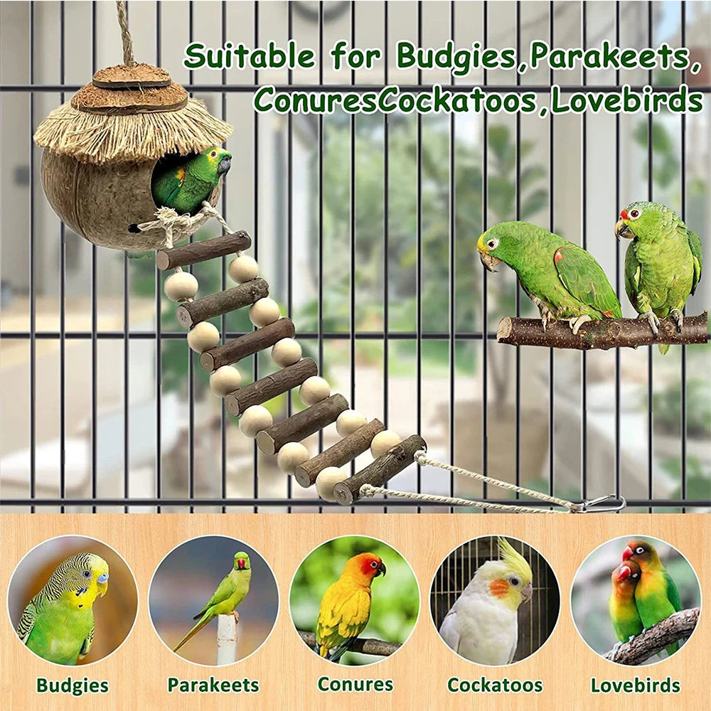 Various Styles Birdhouse Creative Unique Design Comfy Woven Natural Grass Bird Cage Outdoor Garden Window Hideaway Decoration