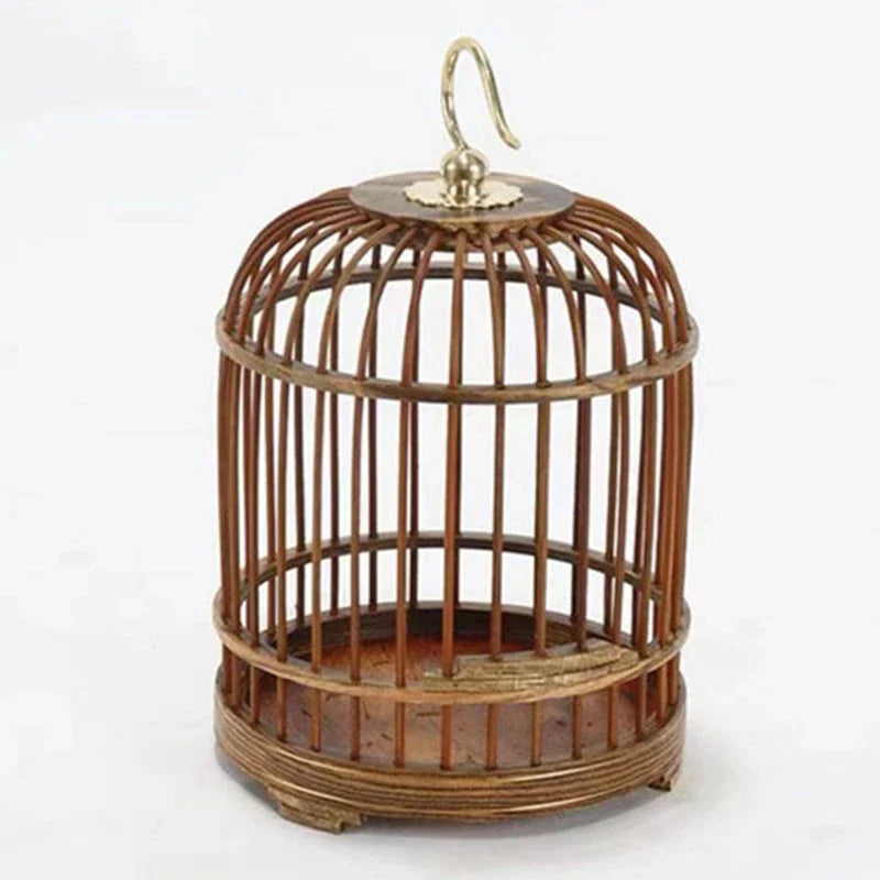 Wood Carved Bird Cage Small Animal Bug Cricket Pet Home Insect Storage Basket Grasshopper Feeding Container Cockroach Cage Baske