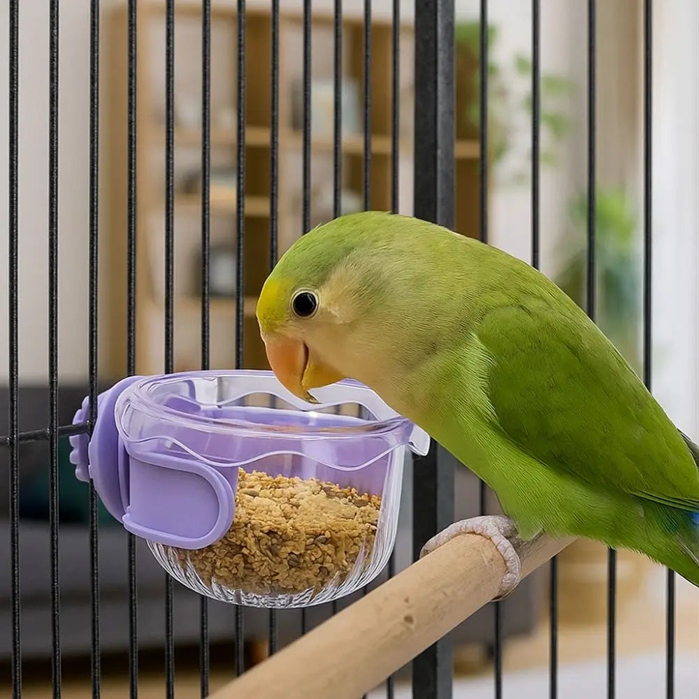 Pet Accessories Hanging Bird Food Bowl Removable Anti Spill Bird Feeder Cup Wide Mouth Parrot Water Bowl Bird Cage