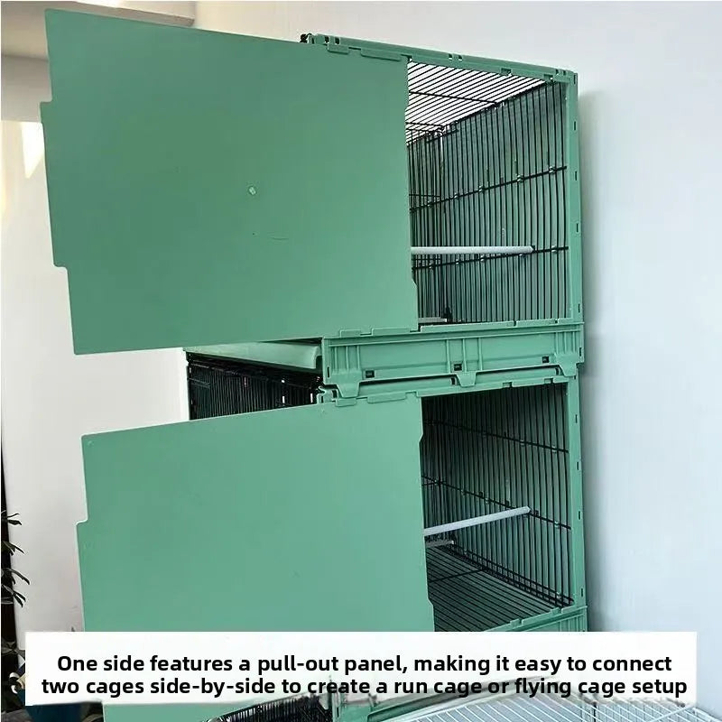 Large multi-layered bird cage - modular and expandable for long-term use without replacement