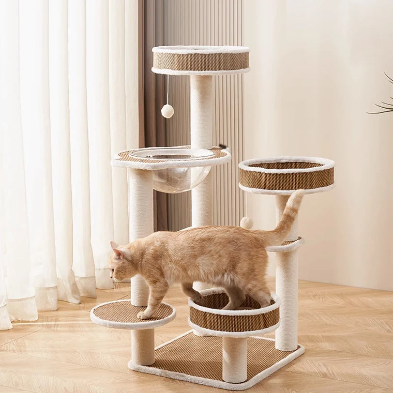 Weaving Cat Tree Wholesale Fashion Design Cat Trees for Large Cats Sisal Plush Large Scratcher Tower