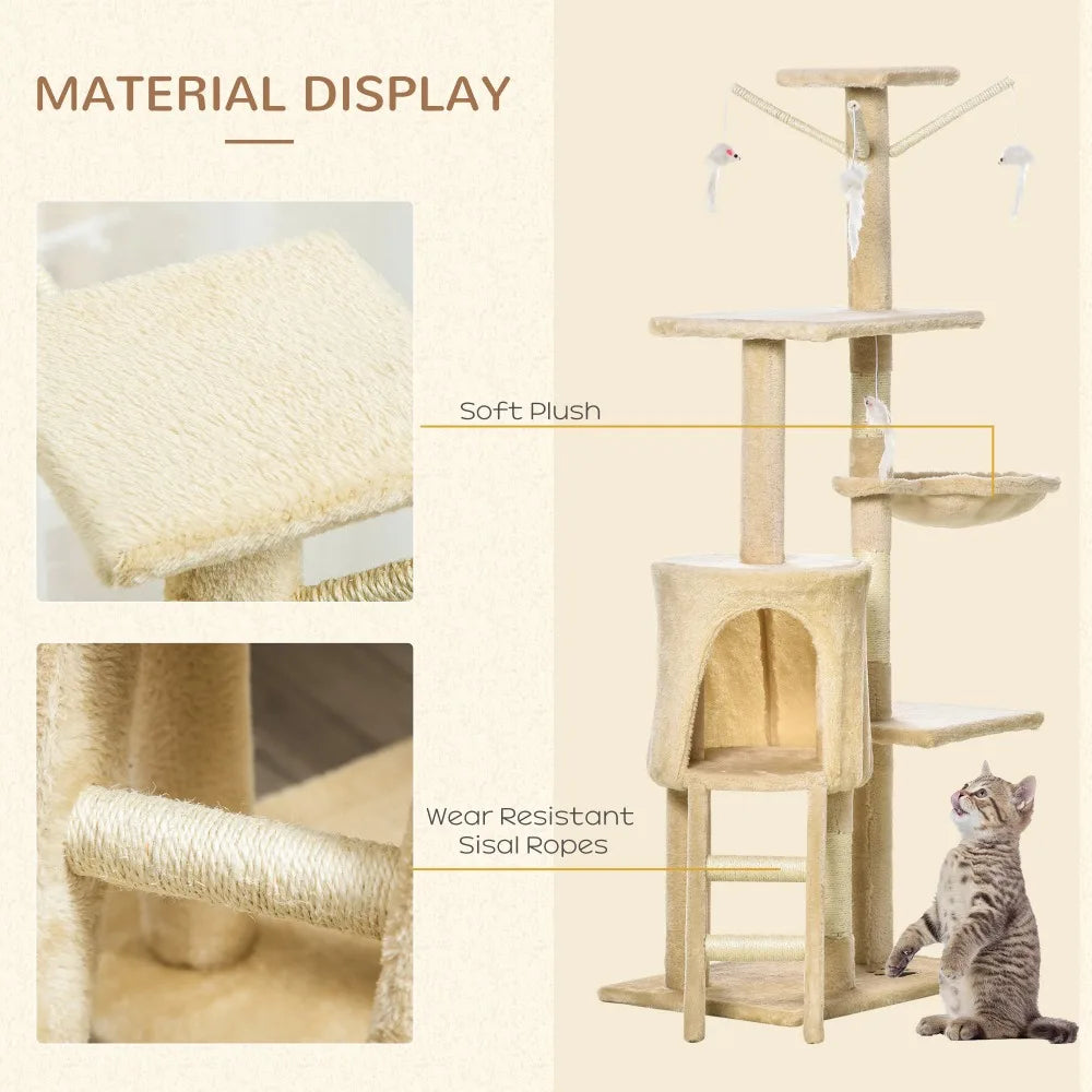 Cat Tree Suitable For Pet Toys，Condo, Jump Platforms, Hanging Toys For Cats