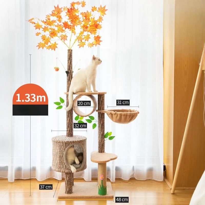 Cat Climbing Frame Large Cat Nest Tree House Scratching Accessories Sisal Rattan Woven Educational Toys Pet Cats Articles
