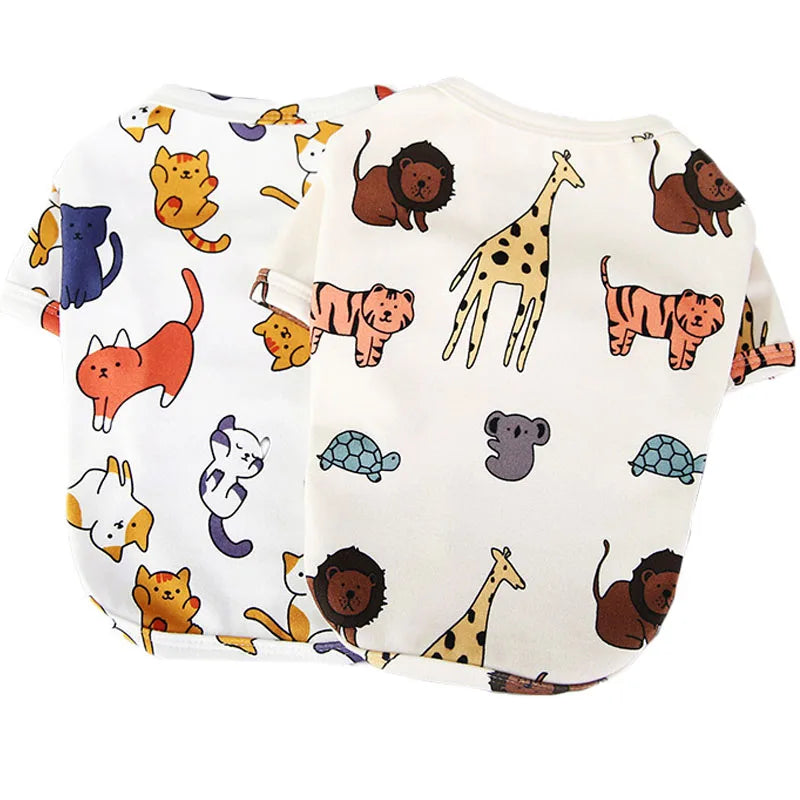 Dog Clothes Animal Pattern Clothing Hoodies Tshirt For Small Dogs Chihuahua Dachshund Costume Puppy Kitten Sweatshirt Shirts XXL