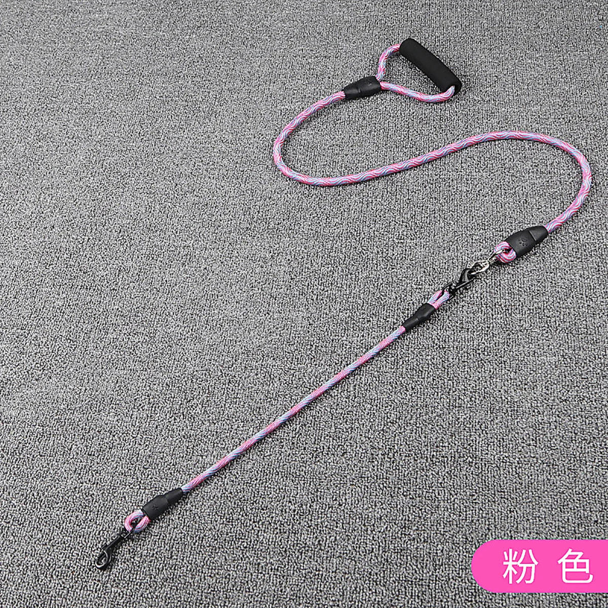 Double Head Dog Leash Wave Design Outdoor Walking Traction Rope for Pets