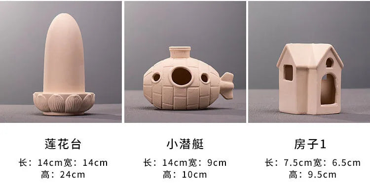 Clay Aquarium Decoration Ceramics Fish Tank Landscaping Shrimp Shelter Spawning Tank Breeding House Cave Pottery Pot Ornaments