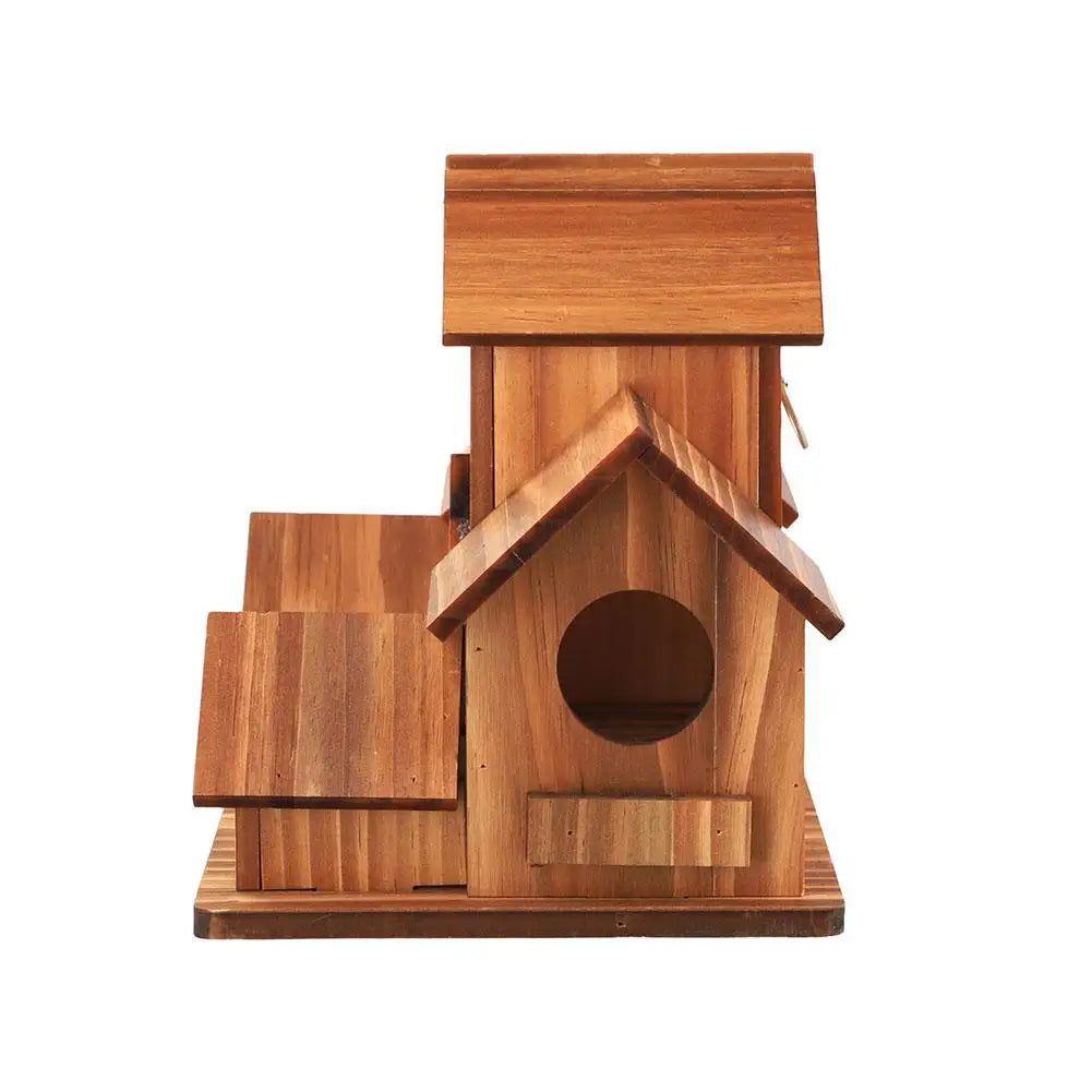 Wooden Bird Feeding Birdhouse 5 Hole Bird Cage Room Outdoor Garden Bird Nesting Box Small Pet Supplies Decoration Garden Decor ﻿