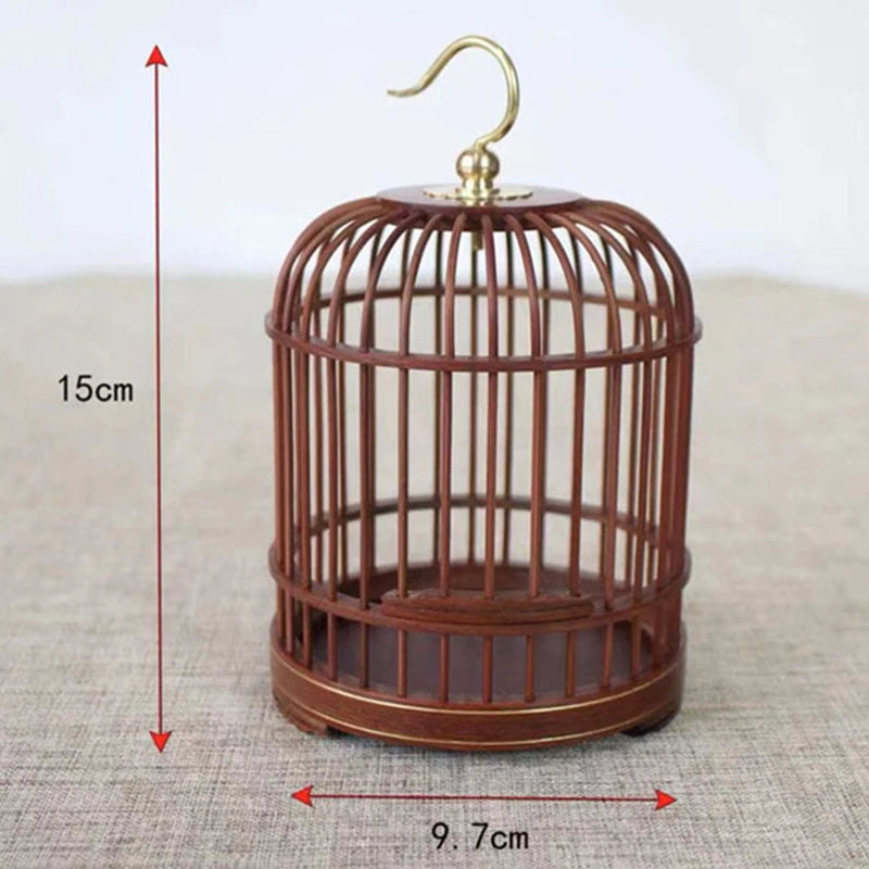 Wood Carved Bird Cage Small Animal Bug Cricket Pet Home Insect Storage Basket Grasshopper Feeding Container Cockroach Cage Baske