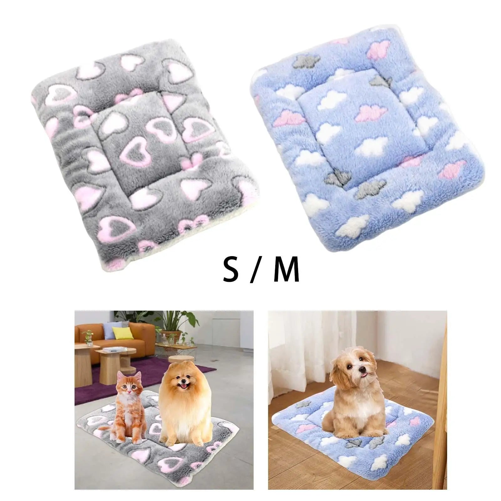 Dog Bed Mat Comfortable Cute Warm Soft Kennel Cat Bed Mats Pet Pad for Household Bunny Autumn Winter Doggy Cats or Small Dogs