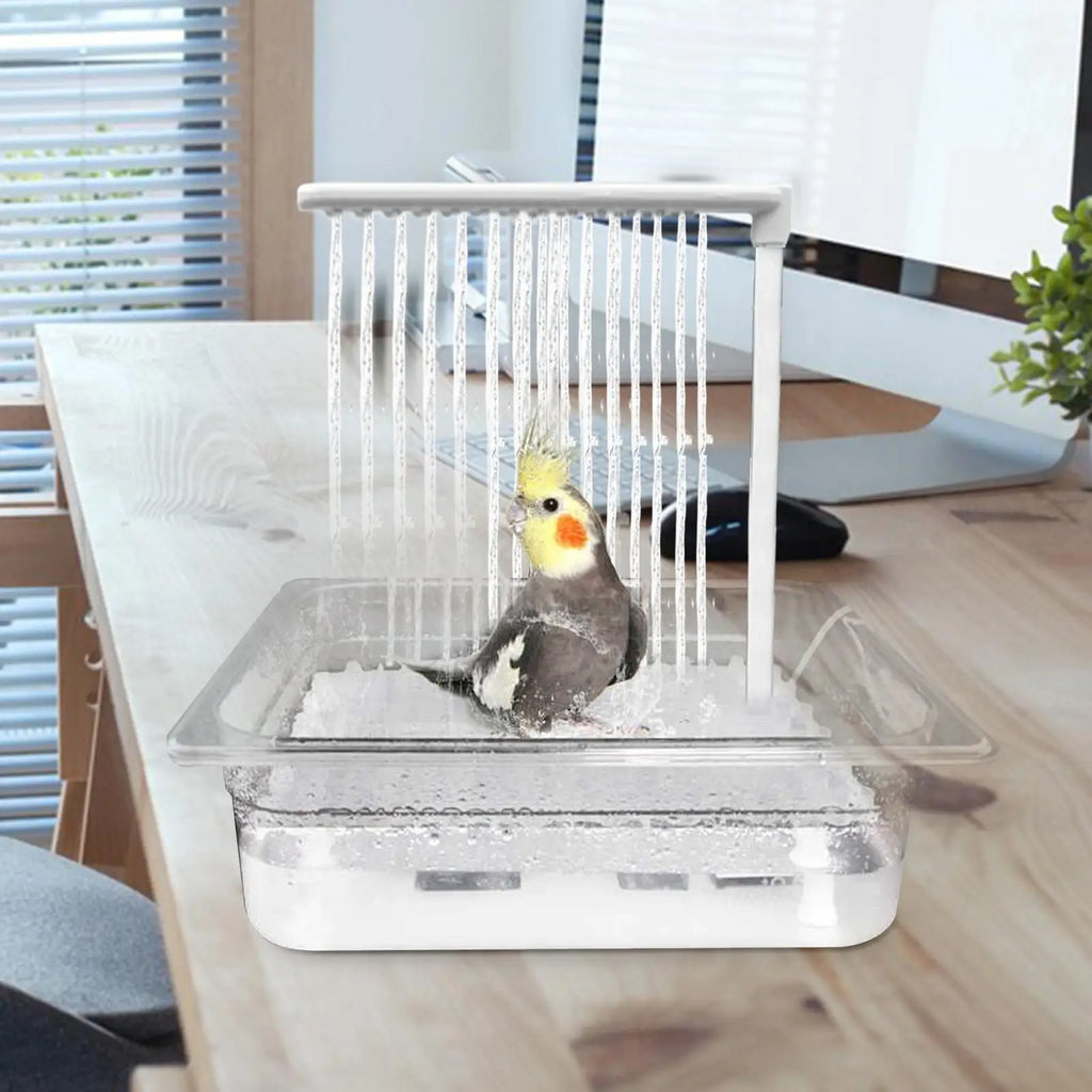 Parrot Bathtub Accessories Bird Bath Shower Head with Running Water Convenient Automatic Pet Pool Toy for Budgies Lovebirds