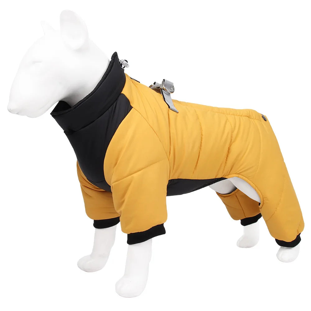 Dog Clothes Four Feet Clothing Warm Winter Coat Reflective Rainproof Dog Clothes Windproof Overall for Dogs Pet Cotton Clothes