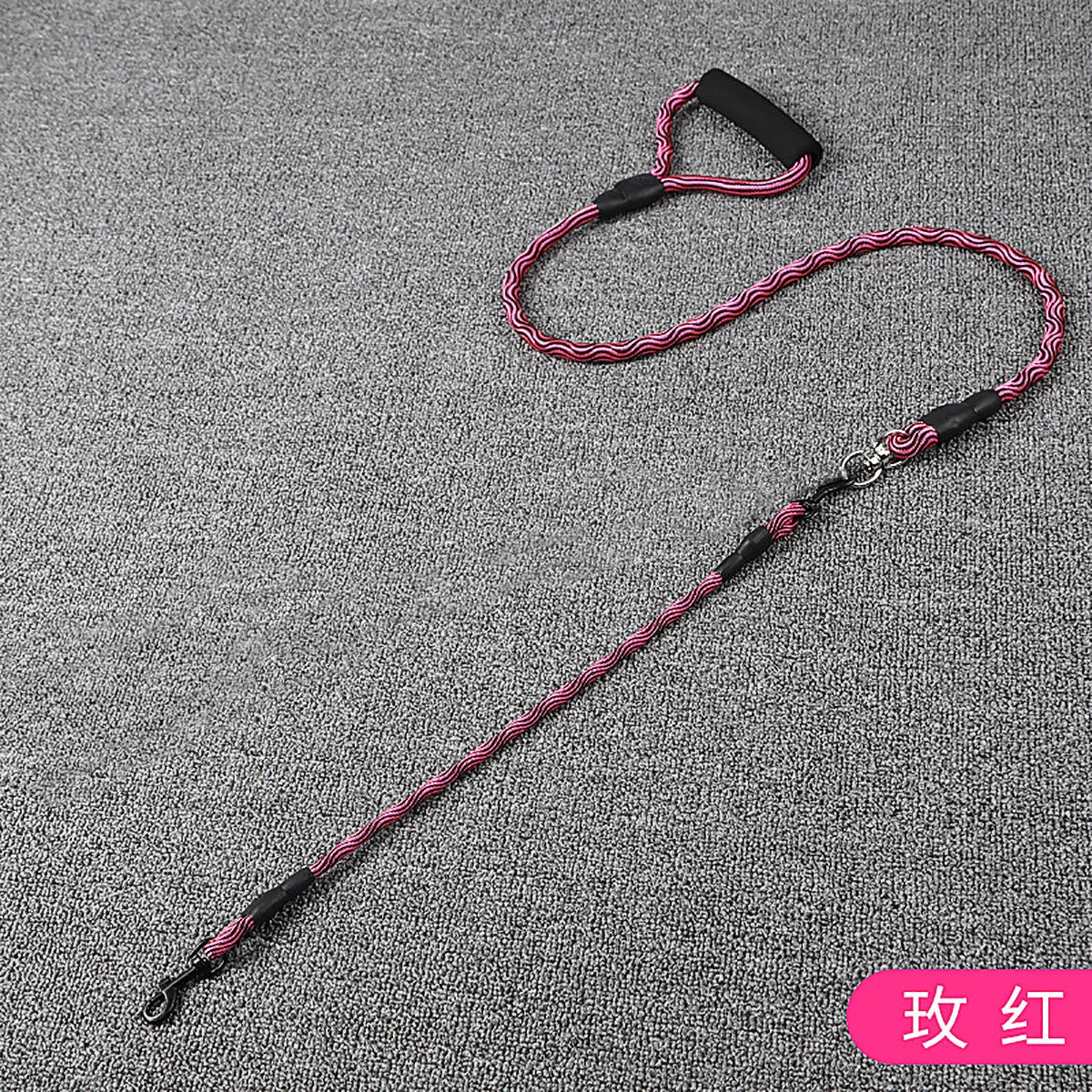 Double Head Dog Leash Wave Design Outdoor Walking Traction Rope for Pets