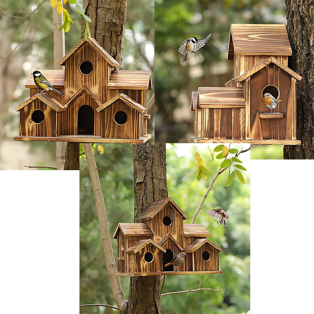 Various Styles Birdhouse Creative Unique Design Comfy Woven Natural Grass Bird Cage Outdoor Garden Window Hideaway Decoration