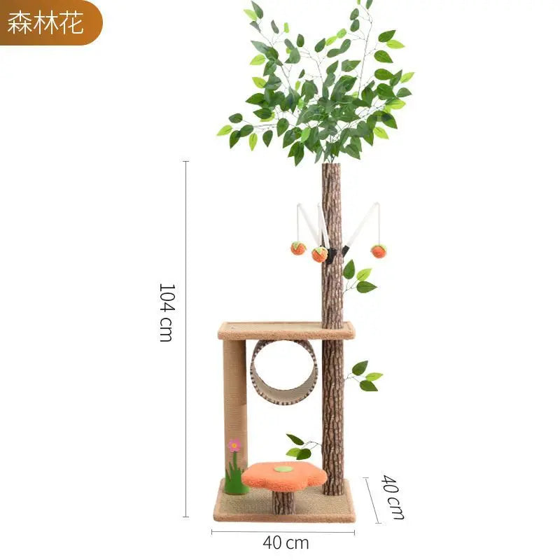 Cat Climbing Frame Large Cat Nest Tree House Scratching Accessories Sisal Rattan Woven Educational Toys Pet Cats Articles
