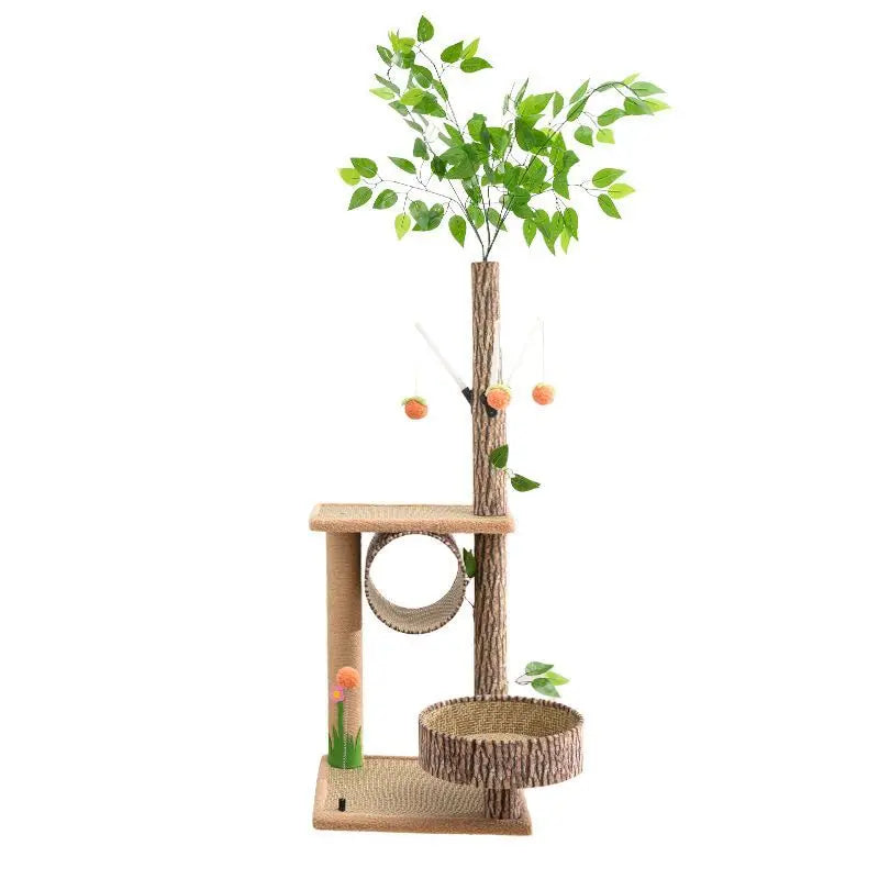 Cat Climbing Frame Large Cat Nest Tree House Scratching Accessories Sisal Rattan Woven Educational Toys Pet Cats Articles
