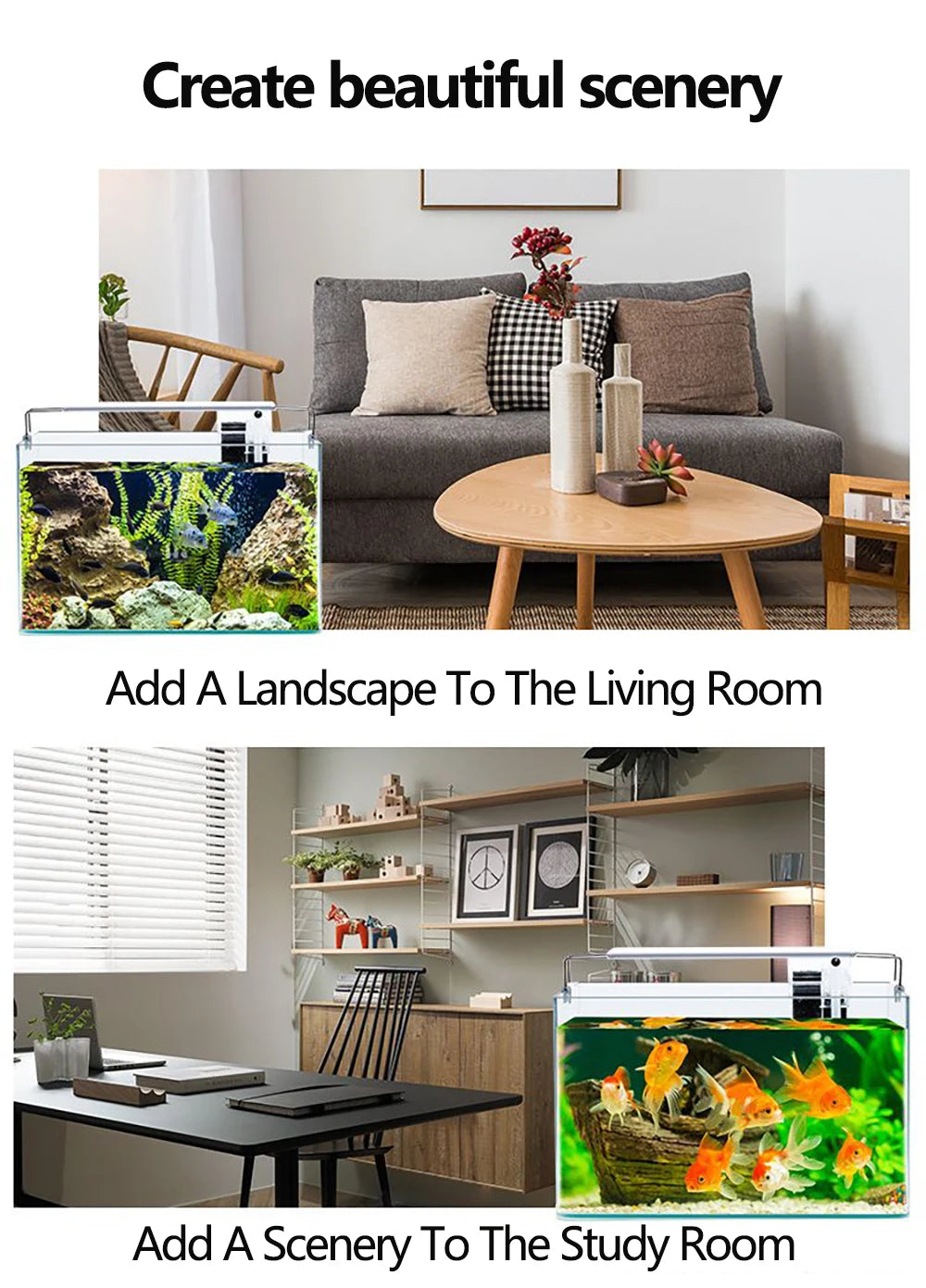 Fish Tank Transparent Glass Rectangular Aquarium Small And Medium Balcony Living Room Decoration Lazy Ecological Fish Tank
