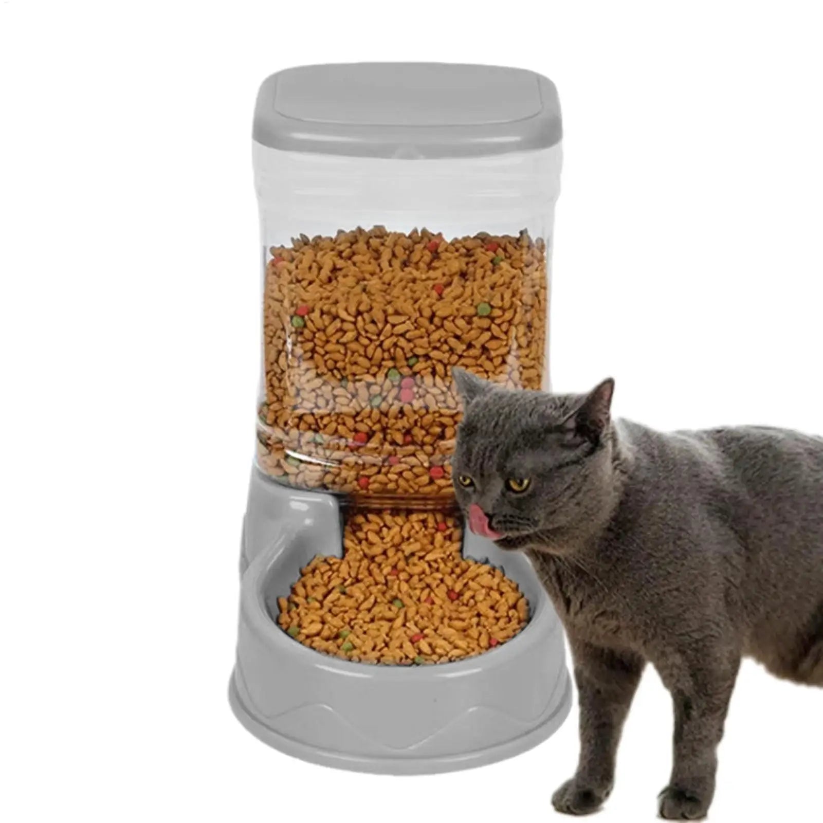 Cat Feeder for Dry Food Cat Waterer Food Feeder Large Capacity Automatic Dog and Cat Water Dispenser for Small to Medium Pets