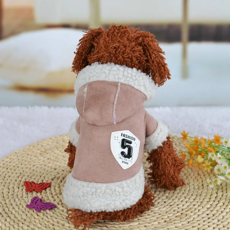 Dog Clothes Coat Small Dogs Luxury Jacket For Animal Winter Medium Dresses Soft Pet Clothing Designer Cute Motorcycle Style