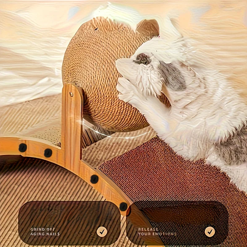 Cat Daily Scratcher Toy With Rotatable Ball Family Pet Funny Playful Relaxation Toy Home Floor Practical Interactive Pet Toy