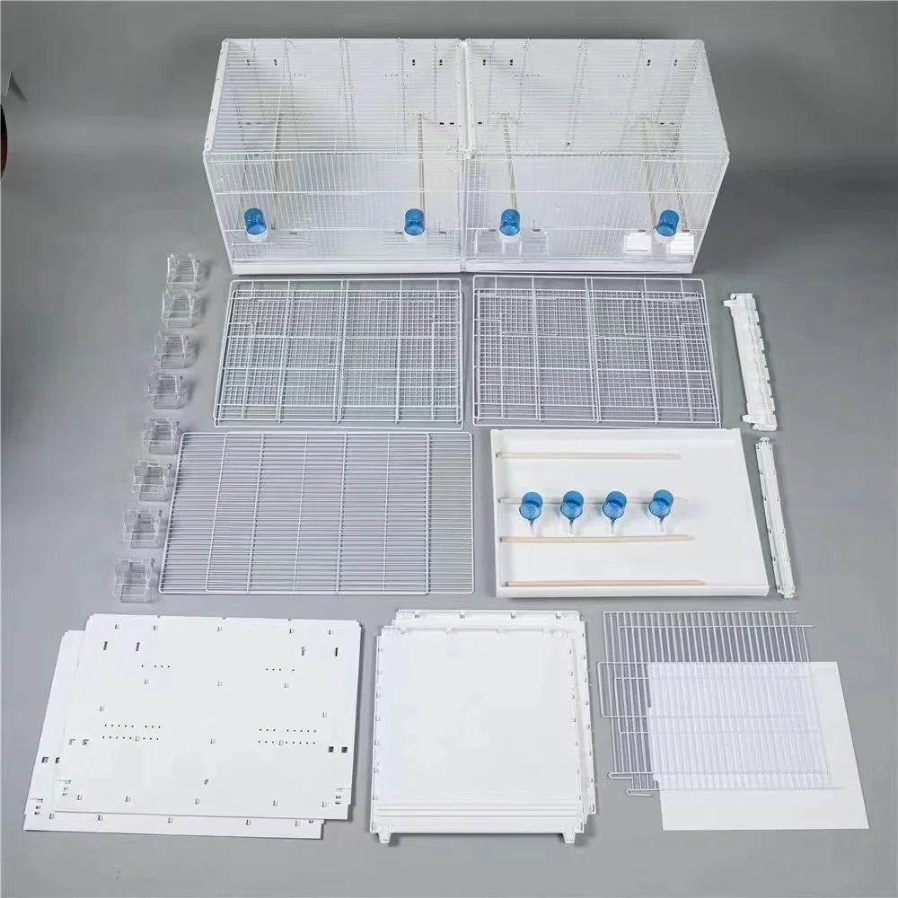 Large multi-layered bird cage - modular and expandable for long-term use without replacement