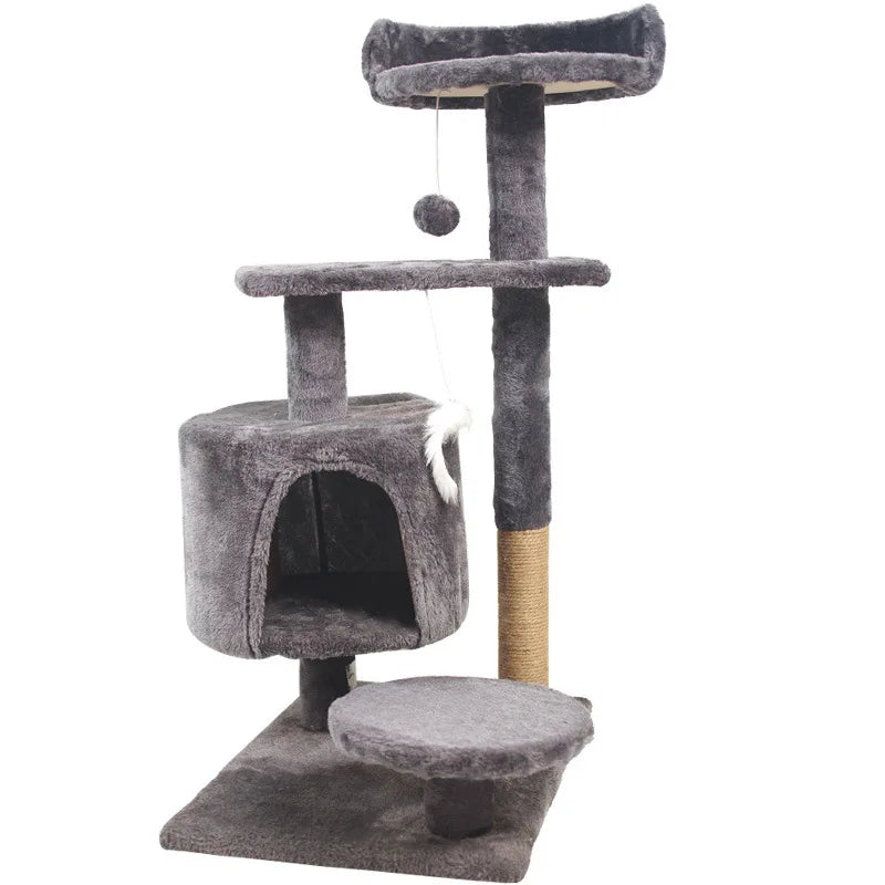 Large Cat Tree Tower with Scratching Posts & Cozy Cat Bed, Heavy Duty Climbing Frame Activity Center for Indoor Large Cats