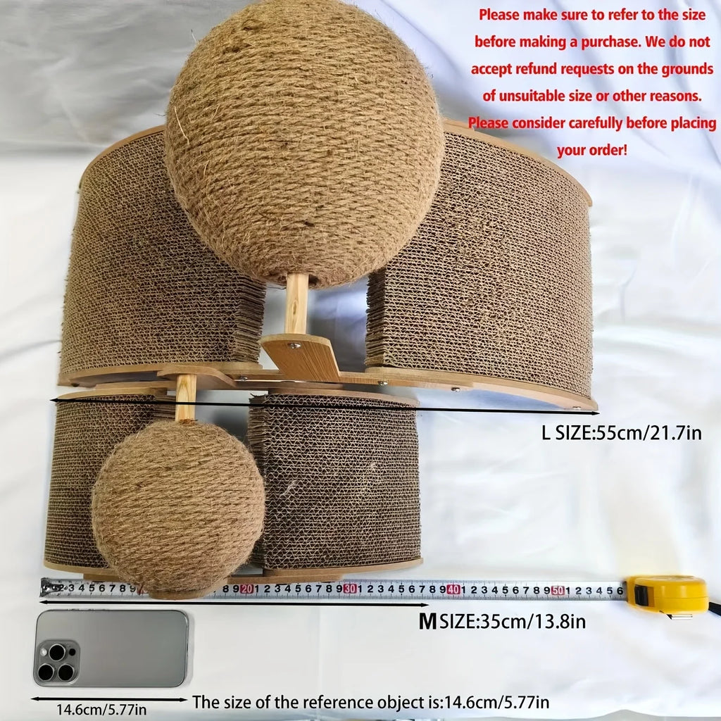 Cat Daily Scratcher Toy With Rotatable Ball Family Pet Funny Playful Relaxation Toy Home Floor Practical Interactive Pet Toy