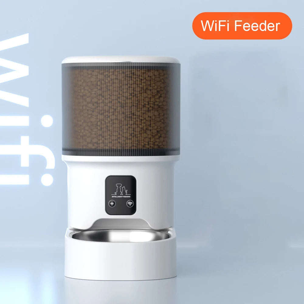 4L large capacity cat feeder, intelligent APP and high-definition camera, stainless steel food bowl