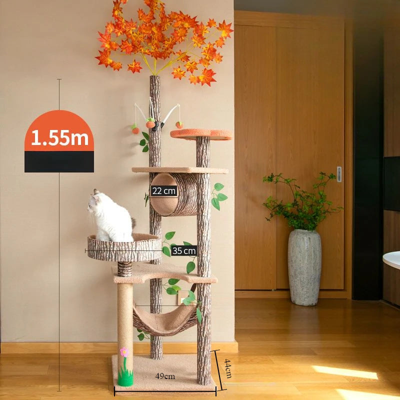 Cat Climbing Frame Large Cat Nest Tree House Scratching Accessories Sisal Rattan Woven Educational Toys Pet Cats Articles