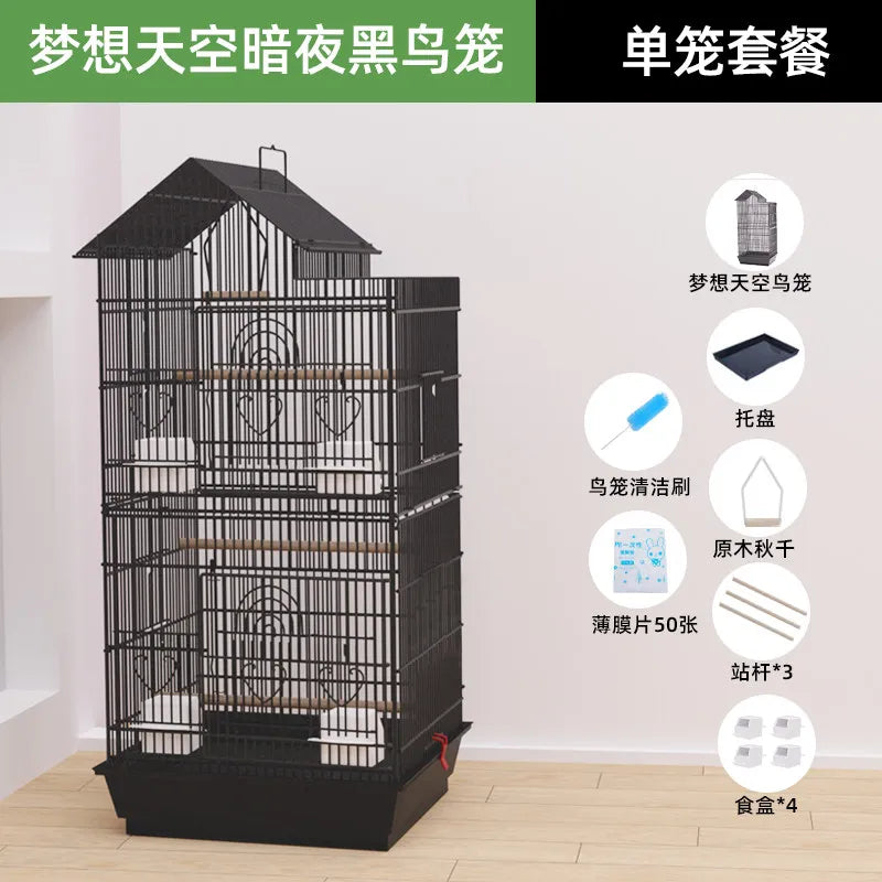 Luxury Goldfinch Flight Bird Cages With Stand Bird Cages Stainless Steel With Pedestal Toys Jaula Para Canarios Bird Supplies