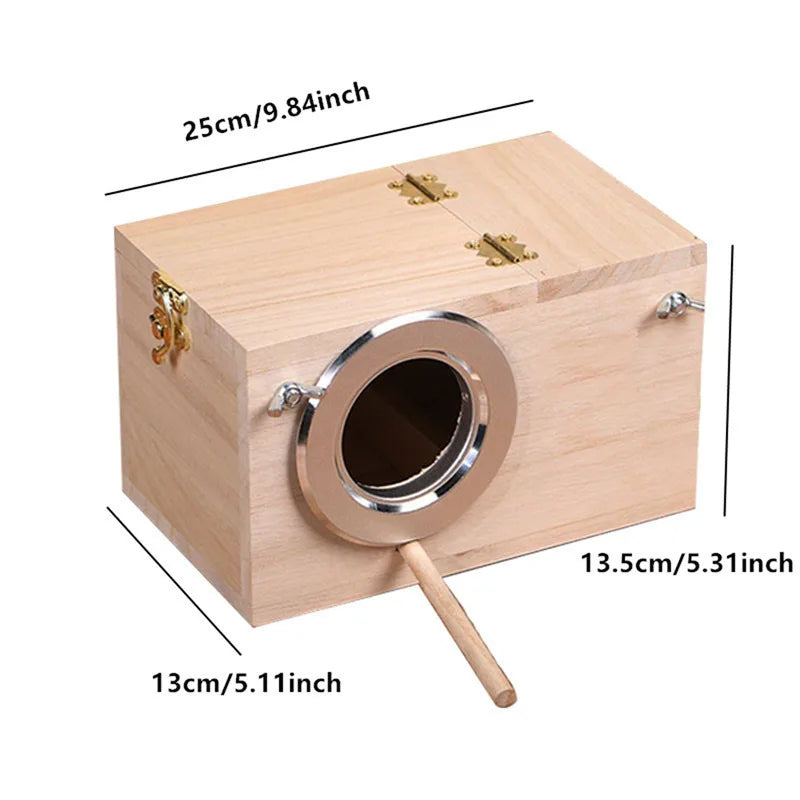 Wooden Bird Cage Nesting Box Breeding Hatching Nest for Parakeet Budgies Cocktail Finch Lovebird Parrot Birdhouse