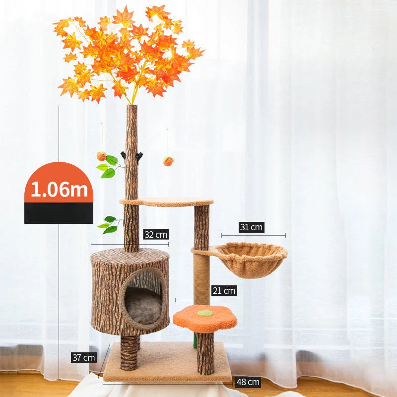 Cat Climbing Frame Large Cat Nest Tree House Scratching Accessories Sisal Rattan Woven Educational Toys Pet Cats Articles