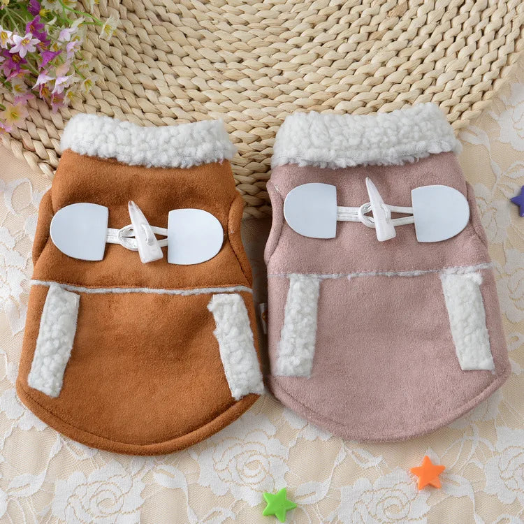 Dog Clothes Coat Small Dogs Luxury Jacket For Animal Winter Medium Dresses Soft Pet Clothing Designer Cute Motorcycle Style