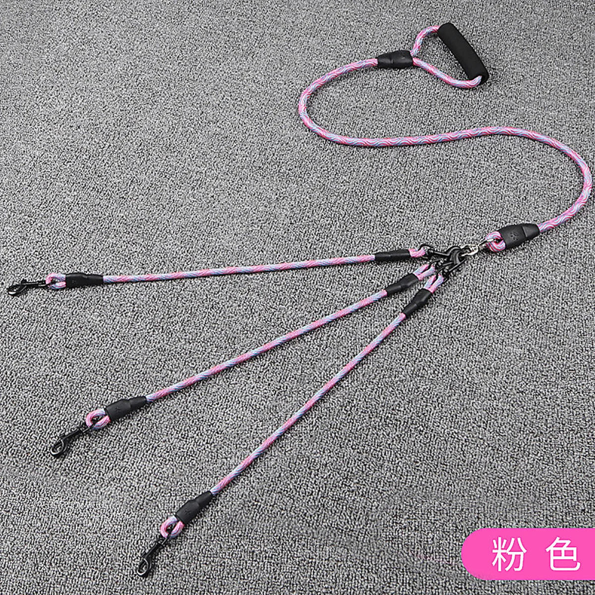 Double Head Dog Leash Wave Design Outdoor Walking Traction Rope for Pets