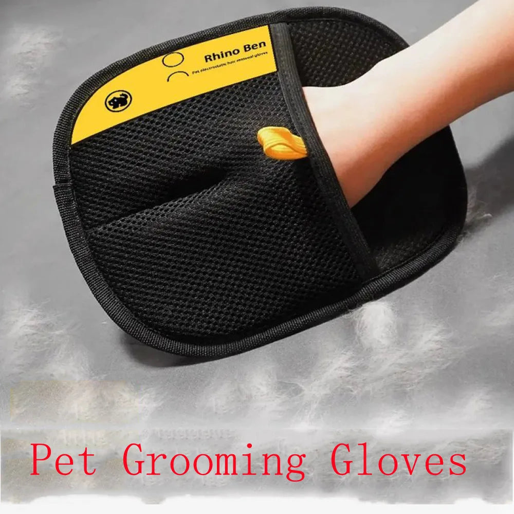 Pet Grooming Gloves Pet Hair Remover Brush Static Dedusting Brush For Dog Cat Hair From Sofa Carpet Clothes